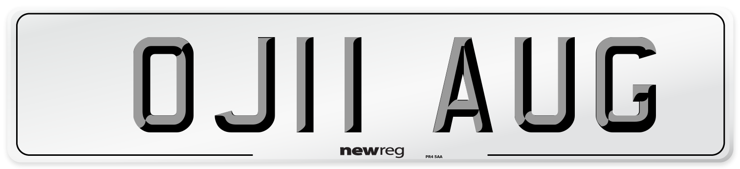 OJ11 AUG Number Plate from New Reg